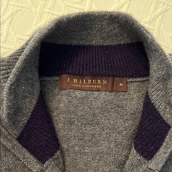 Gray Zip Up Sweater with Cozy CASHMERE Comfort - Picture 2 of 5